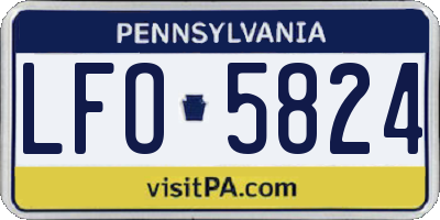 PA license plate LFO5824