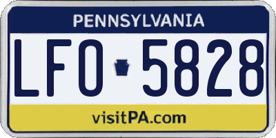 PA license plate LFO5828