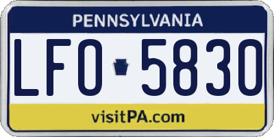 PA license plate LFO5830