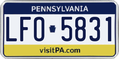 PA license plate LFO5831