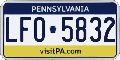 PA license plate LFO5832
