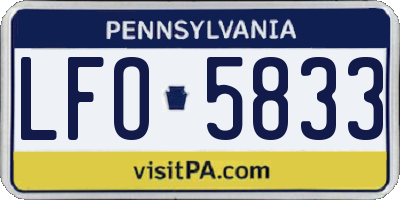 PA license plate LFO5833
