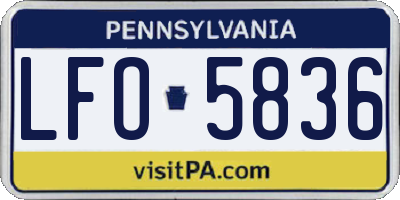 PA license plate LFO5836