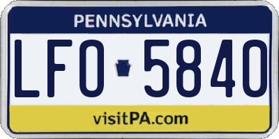 PA license plate LFO5840