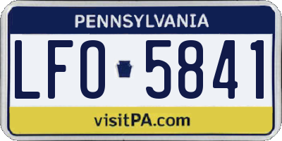 PA license plate LFO5841