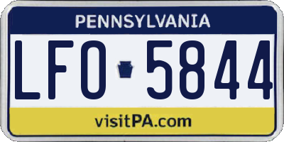 PA license plate LFO5844