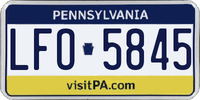PA license plate LFO5845