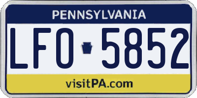 PA license plate LFO5852