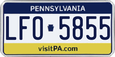 PA license plate LFO5855
