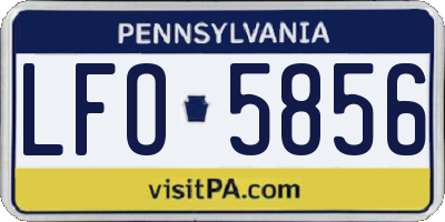 PA license plate LFO5856