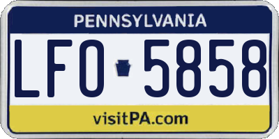 PA license plate LFO5858