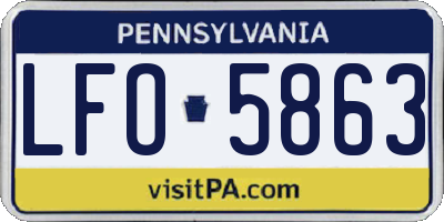 PA license plate LFO5863