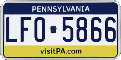 PA license plate LFO5866