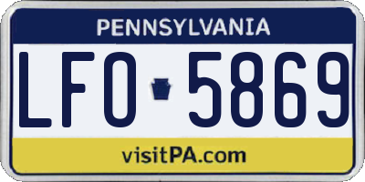 PA license plate LFO5869