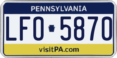 PA license plate LFO5870