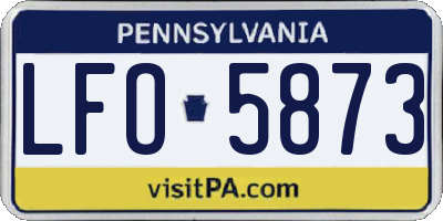 PA license plate LFO5873