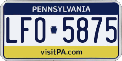 PA license plate LFO5875