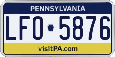 PA license plate LFO5876