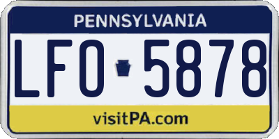PA license plate LFO5878