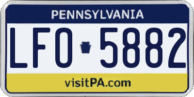 PA license plate LFO5882