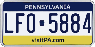 PA license plate LFO5884