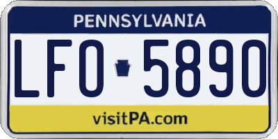 PA license plate LFO5890
