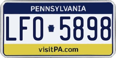 PA license plate LFO5898