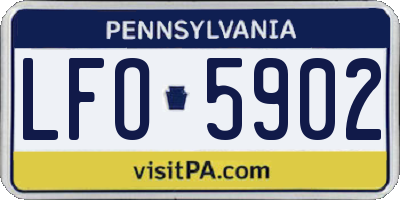 PA license plate LFO5902