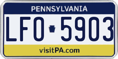 PA license plate LFO5903
