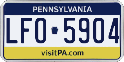 PA license plate LFO5904
