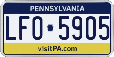PA license plate LFO5905