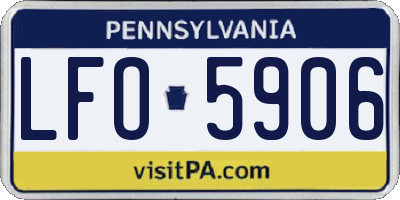 PA license plate LFO5906