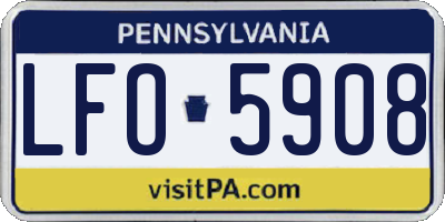 PA license plate LFO5908