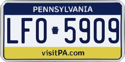 PA license plate LFO5909