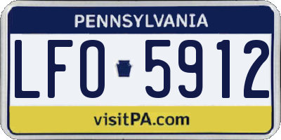 PA license plate LFO5912