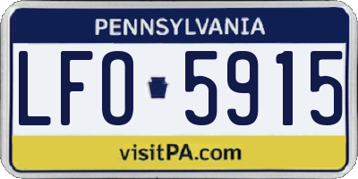 PA license plate LFO5915