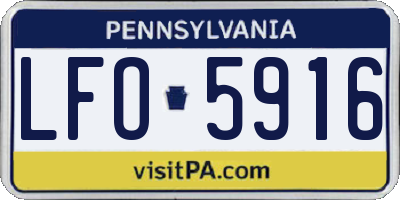 PA license plate LFO5916