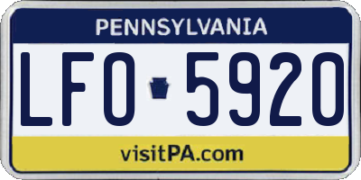 PA license plate LFO5920