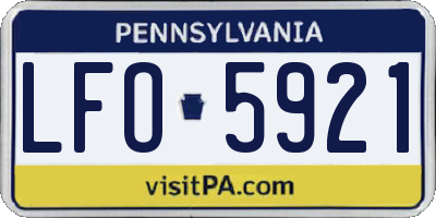 PA license plate LFO5921