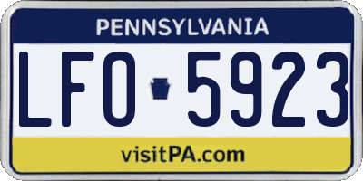 PA license plate LFO5923