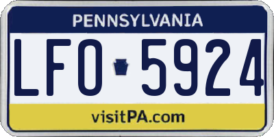 PA license plate LFO5924
