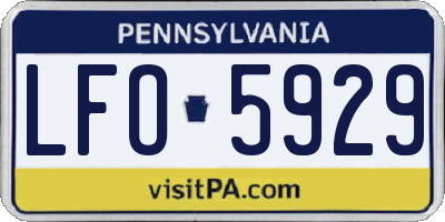 PA license plate LFO5929