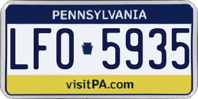 PA license plate LFO5935