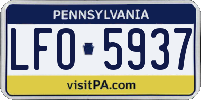 PA license plate LFO5937
