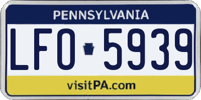 PA license plate LFO5939