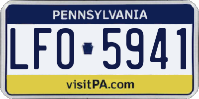 PA license plate LFO5941