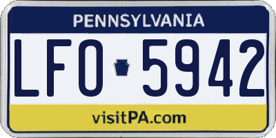 PA license plate LFO5942