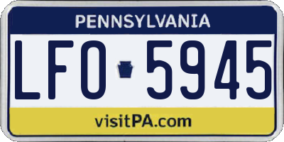 PA license plate LFO5945
