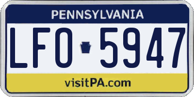 PA license plate LFO5947
