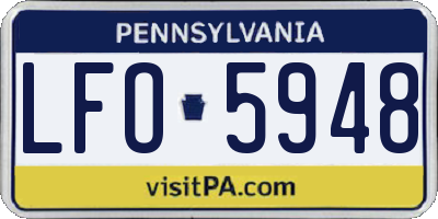 PA license plate LFO5948